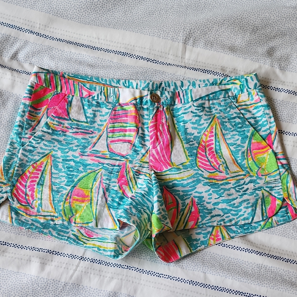Lilly Pulitzer Cotton Shorts With Sailboat Detail